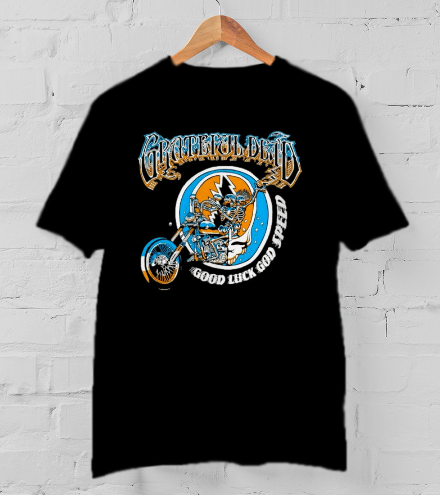 Grateful Dead Skeleton Biker Good Luck God Speed T-Shirt