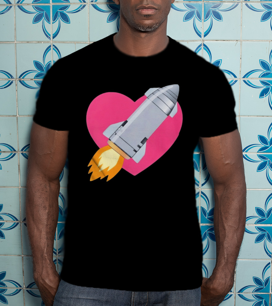 Merger Rocket Heart Space Love Launch T-Shirt