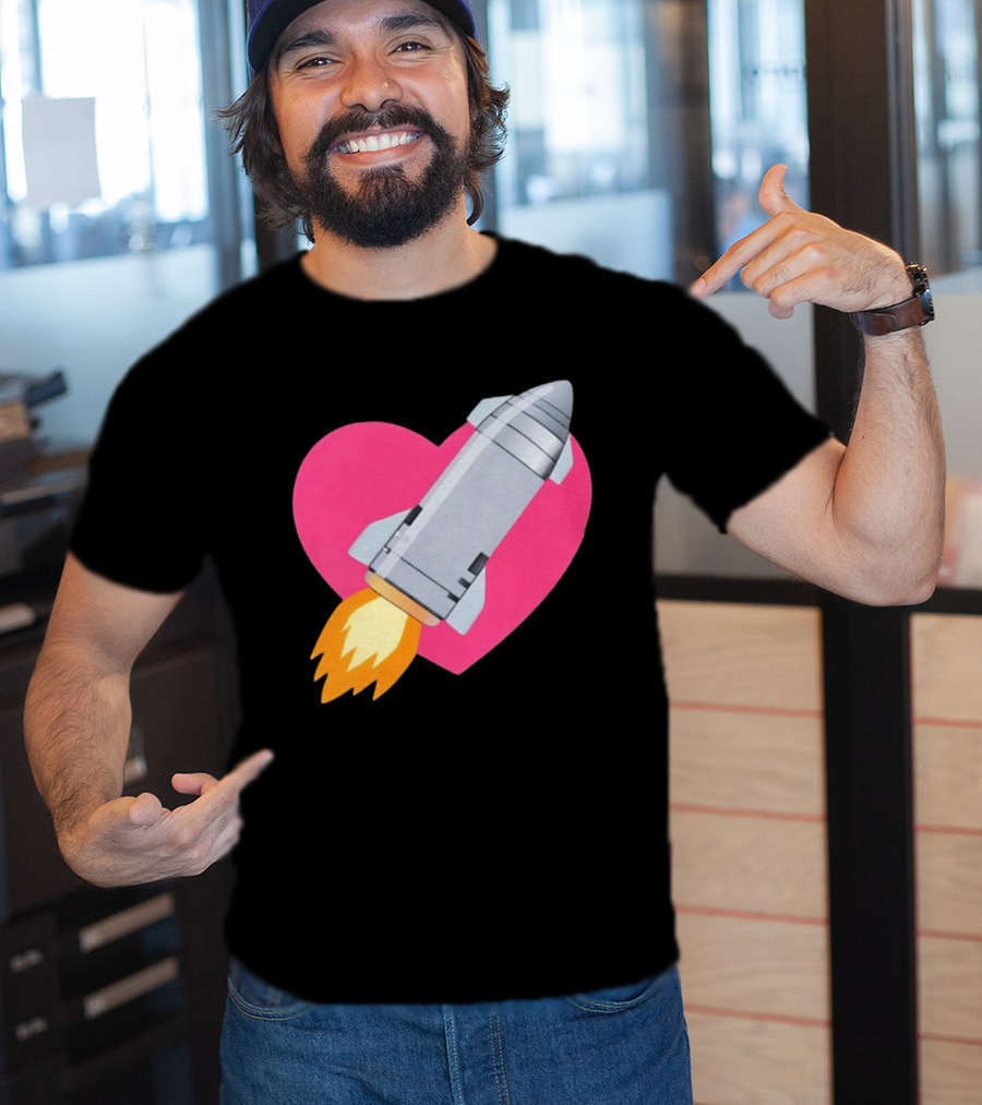 Merger Rocket Heart Space Love Launch T-Shirt