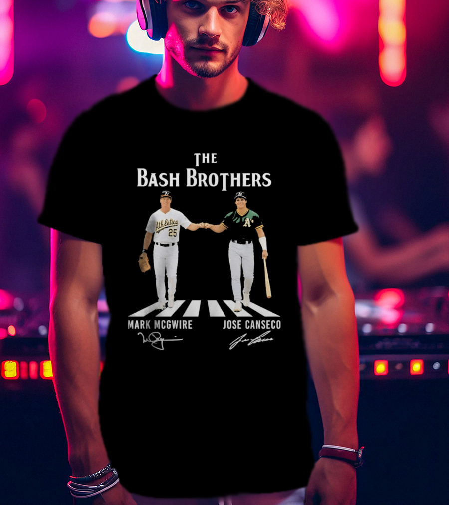 The Bash Brothers Mark McGwire Jose Canseco Oakland Athletics Abbey Road T-Shirt