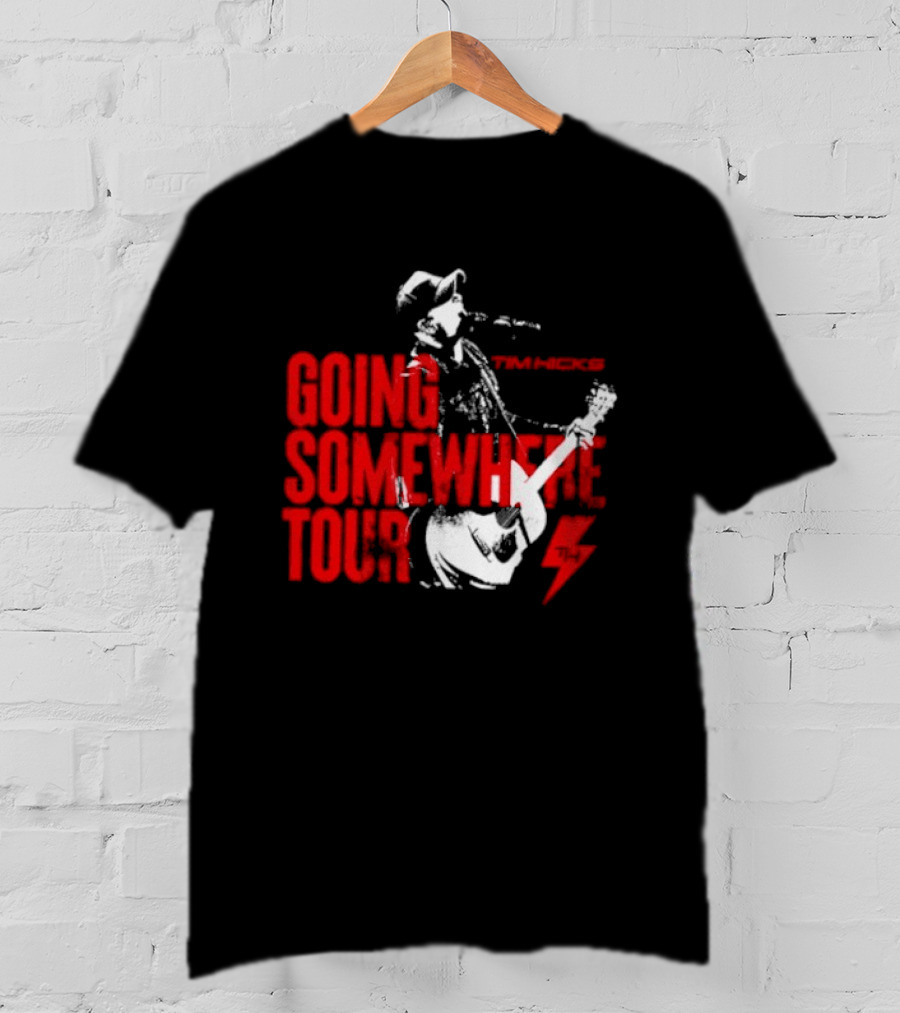 Tim Hicks Going Somewhere Tour Guitar Lightning Bolt T-Shirt