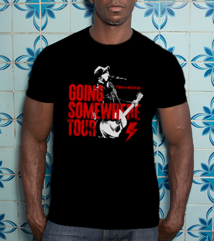 Tim Hicks Going Somewhere Tour Guitar Lightning Bolt T-Shirt