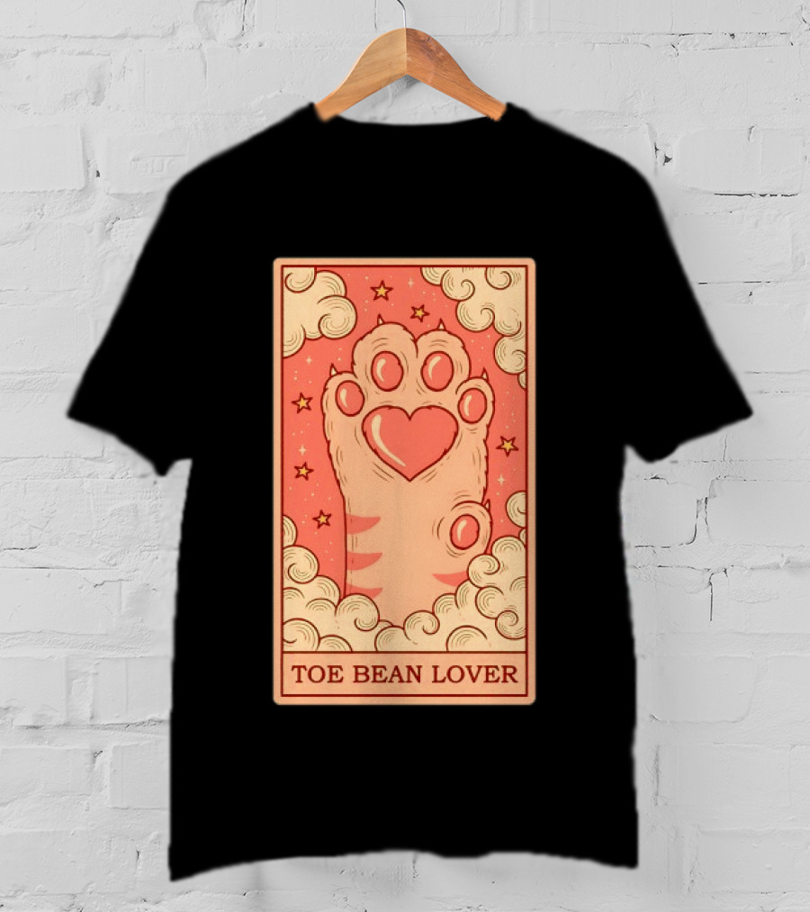 Toe Bean Lover Cat Paw Heart And Stars Whimsical T-Shirt