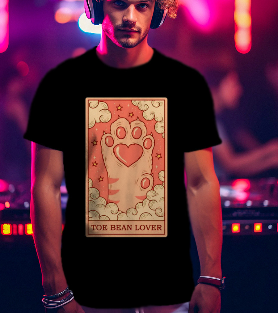 Toe Bean Lover Cat Paw Heart And Stars Whimsical T-Shirt