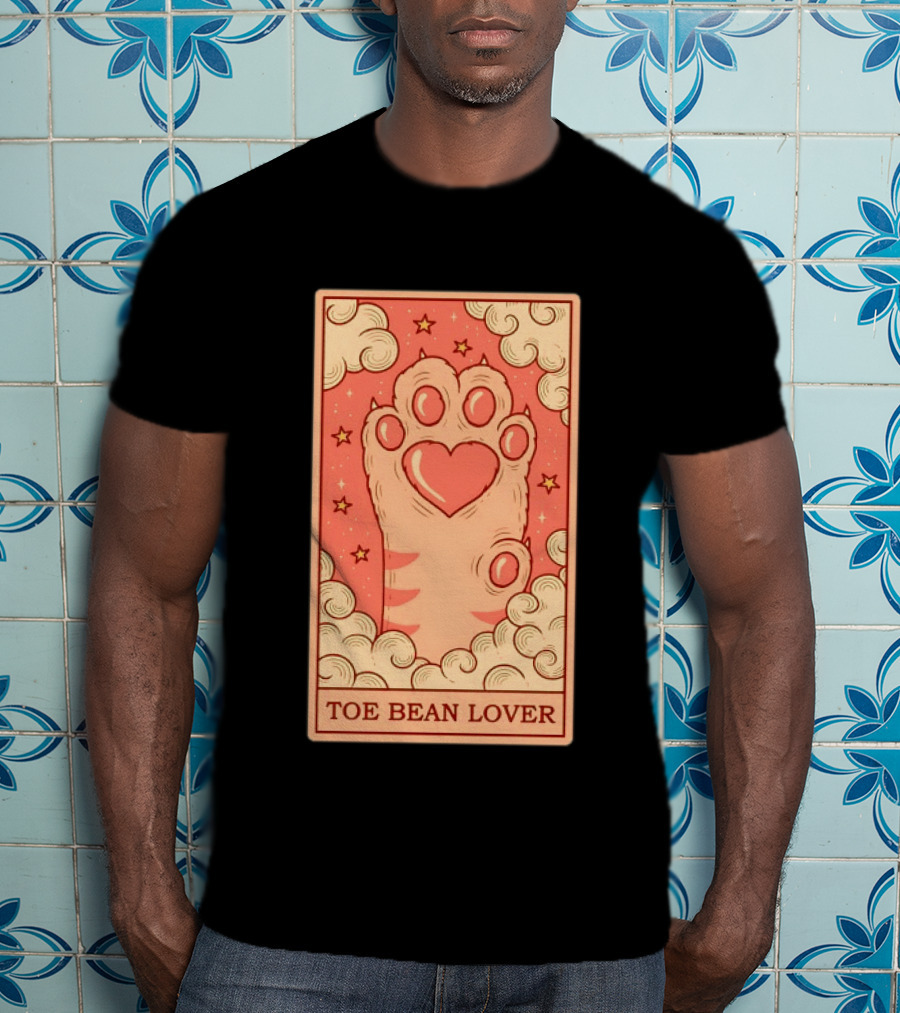 Toe Bean Lover Cat Paw Heart And Stars Whimsical T-Shirt