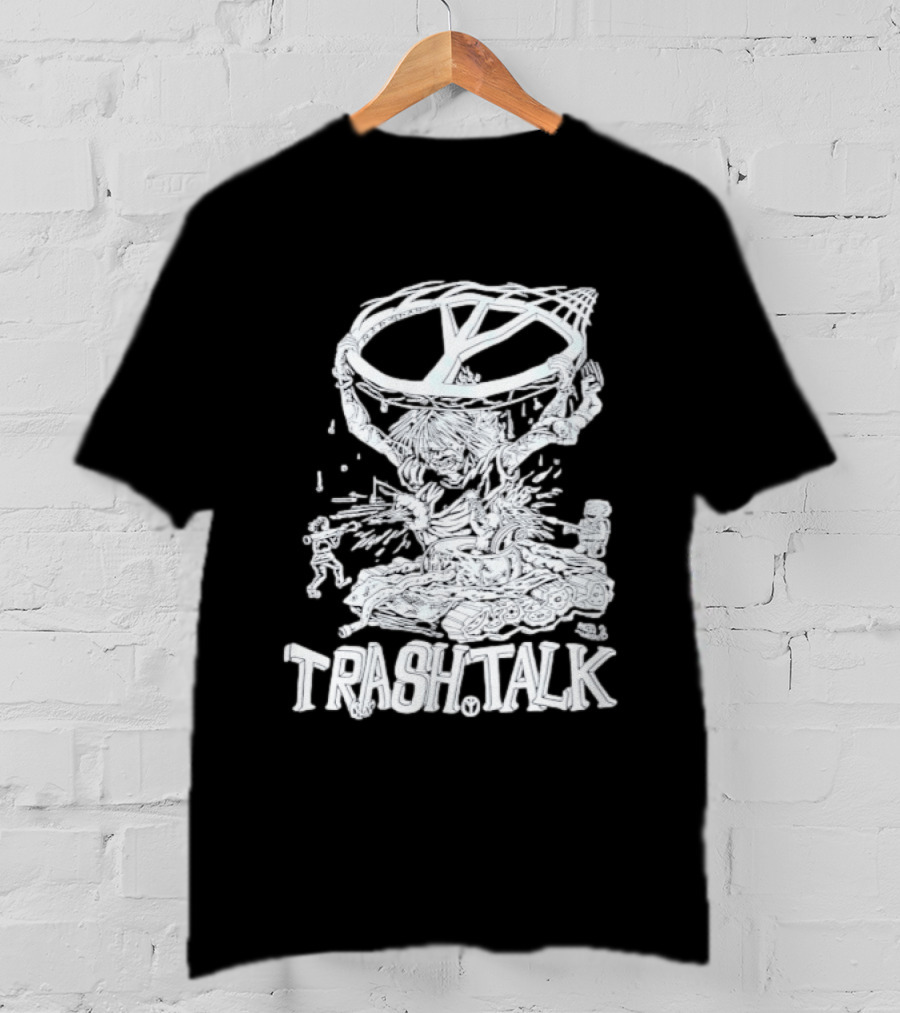 Trash Talk Tank War Hardcore Punk Skater And Tank Collision T-Shirt