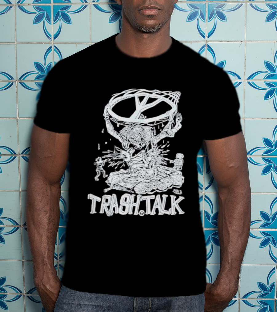 Trash Talk Tank War Hardcore Punk Skater And Tank Collision T-Shirt