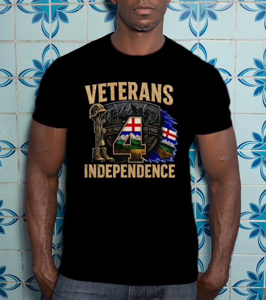 Veterans 4 Independence The North Stands Free Alberta Flag T-Shirt