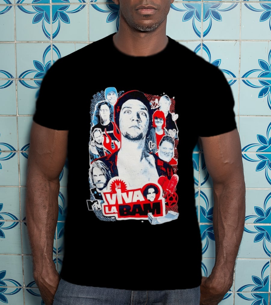 Viva La Bam MTV Jackass Cast Collage Reality TV Series T-Shirt