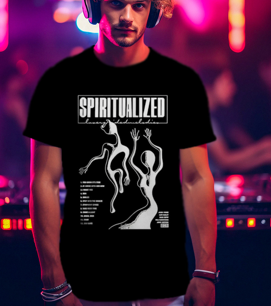 Spiritualized Lazer Guided Melodies 1992 Minimalist Music Tracklist T-Shirt