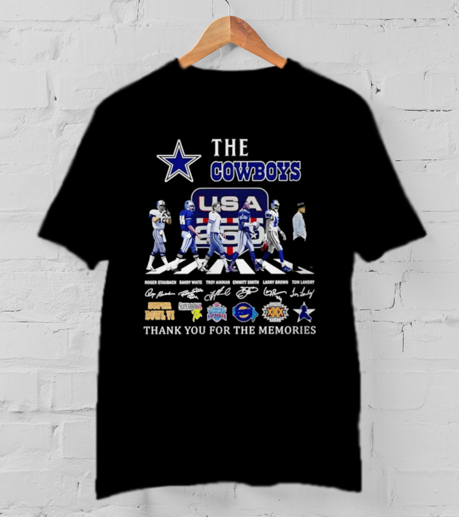The Cowboys USA 250 Years Abbey Road Thank You For The Memories Signatures T-Shirt