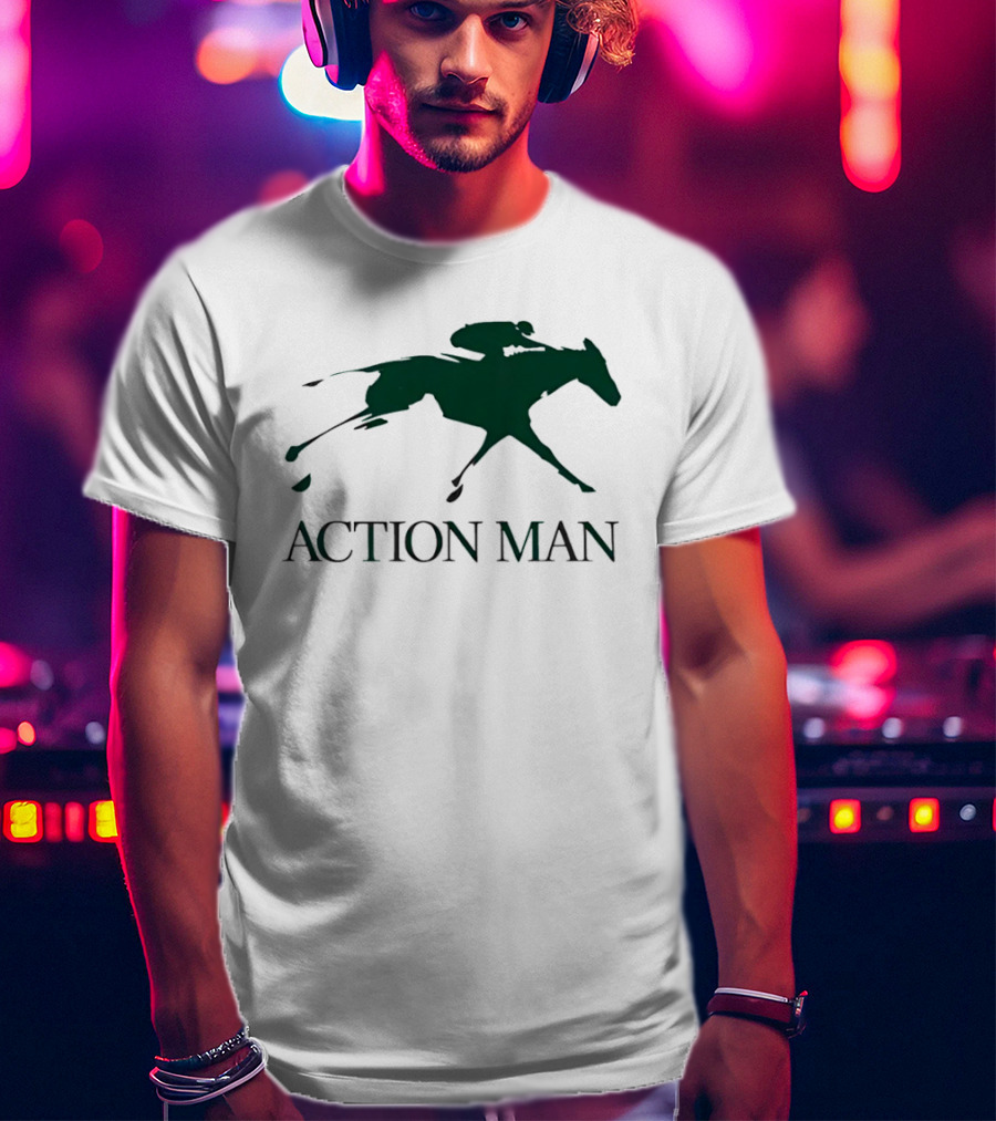 ACTION MAN Horse Racing Iconic Athlete Equestrian Speed T-Shirt