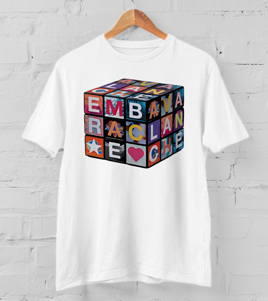Avalanche Embrace Rubiks Cube Heart Star Colorful Letters T-Shirt