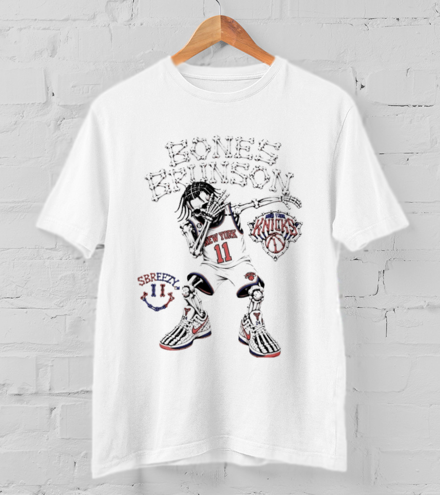 Bones Brunson Jalen Brunson 11 New York Knicks NBA Skeleton T-Shirt