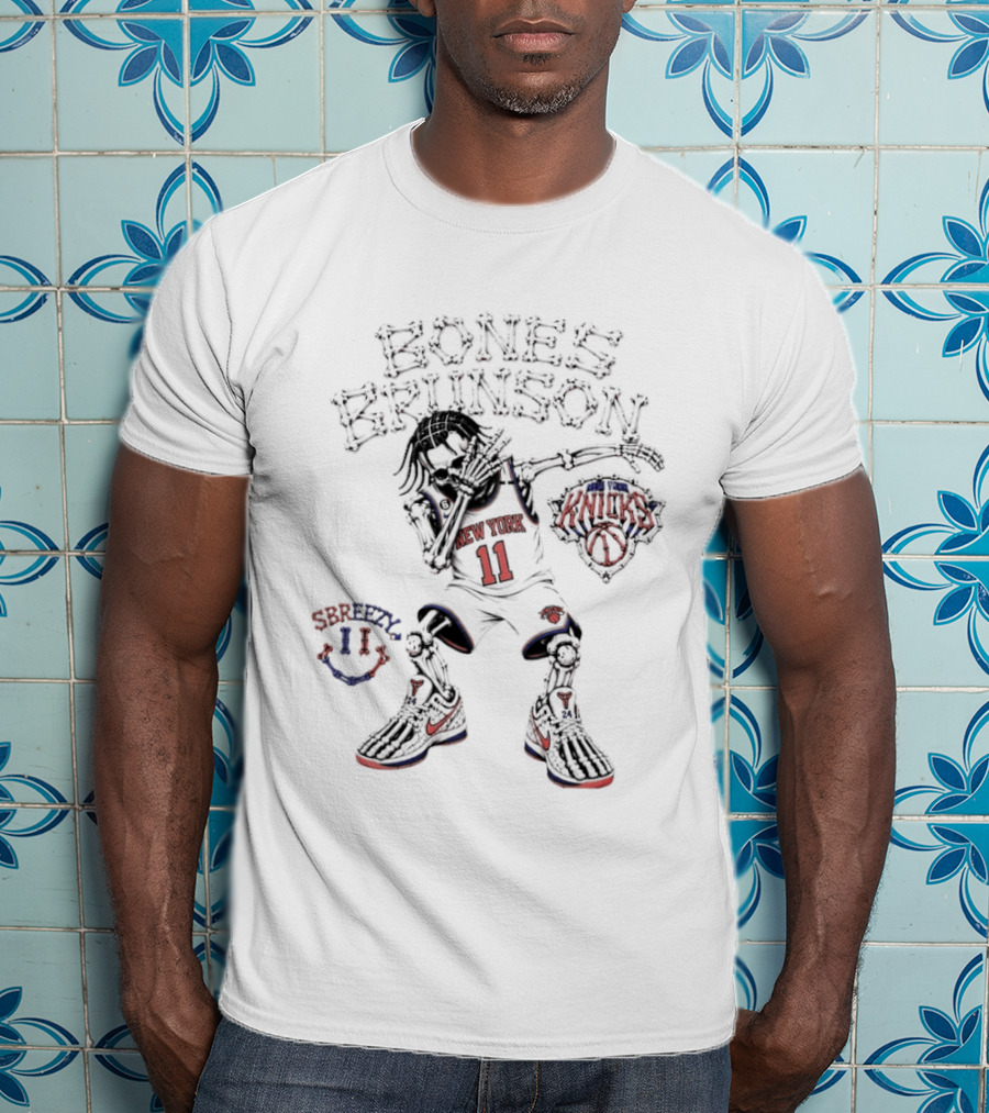 Bones Brunson Jalen Brunson 11 New York Knicks NBA Skeleton T-Shirt