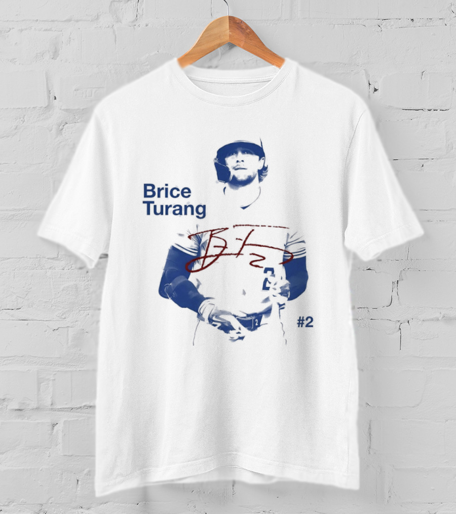 Brice Turang Milwaukee Brewers 2026 Star Player Number 2 Signature T-Shirt