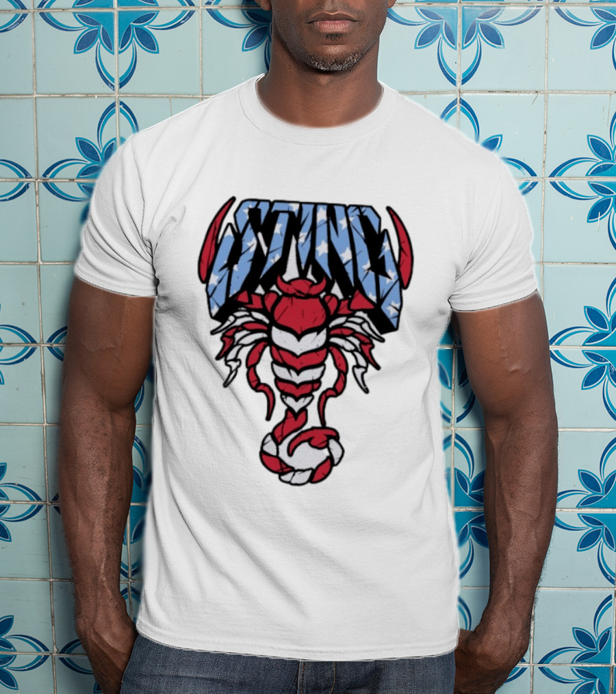Sting 4th Of July American Flag Scorpion Polyester T-Shirt