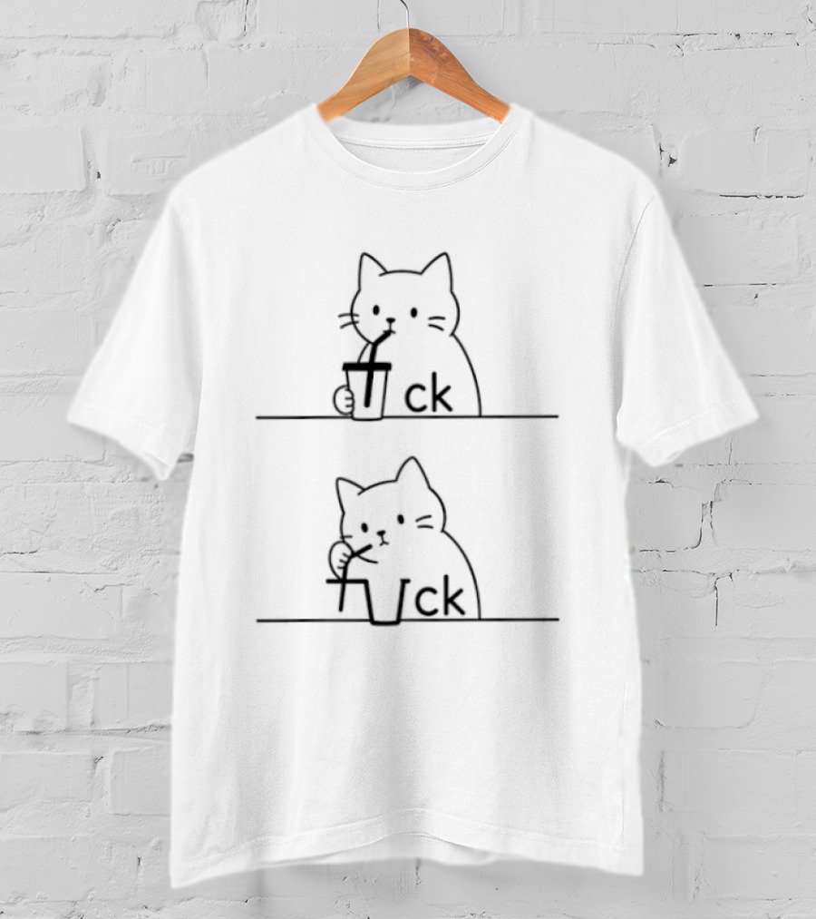 Cat Sip Tuck Word Play Humor T-Shirt