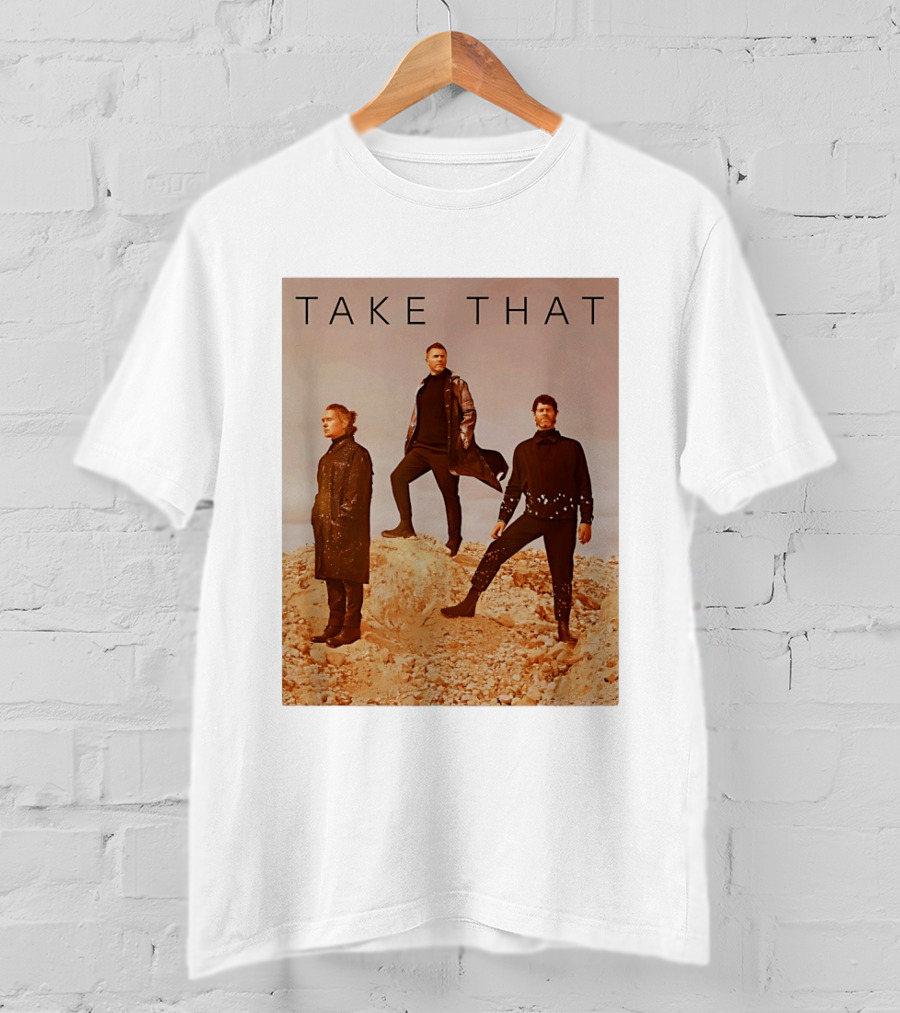 Take That Band Members Standing On Rocky Terrain T-Shirt