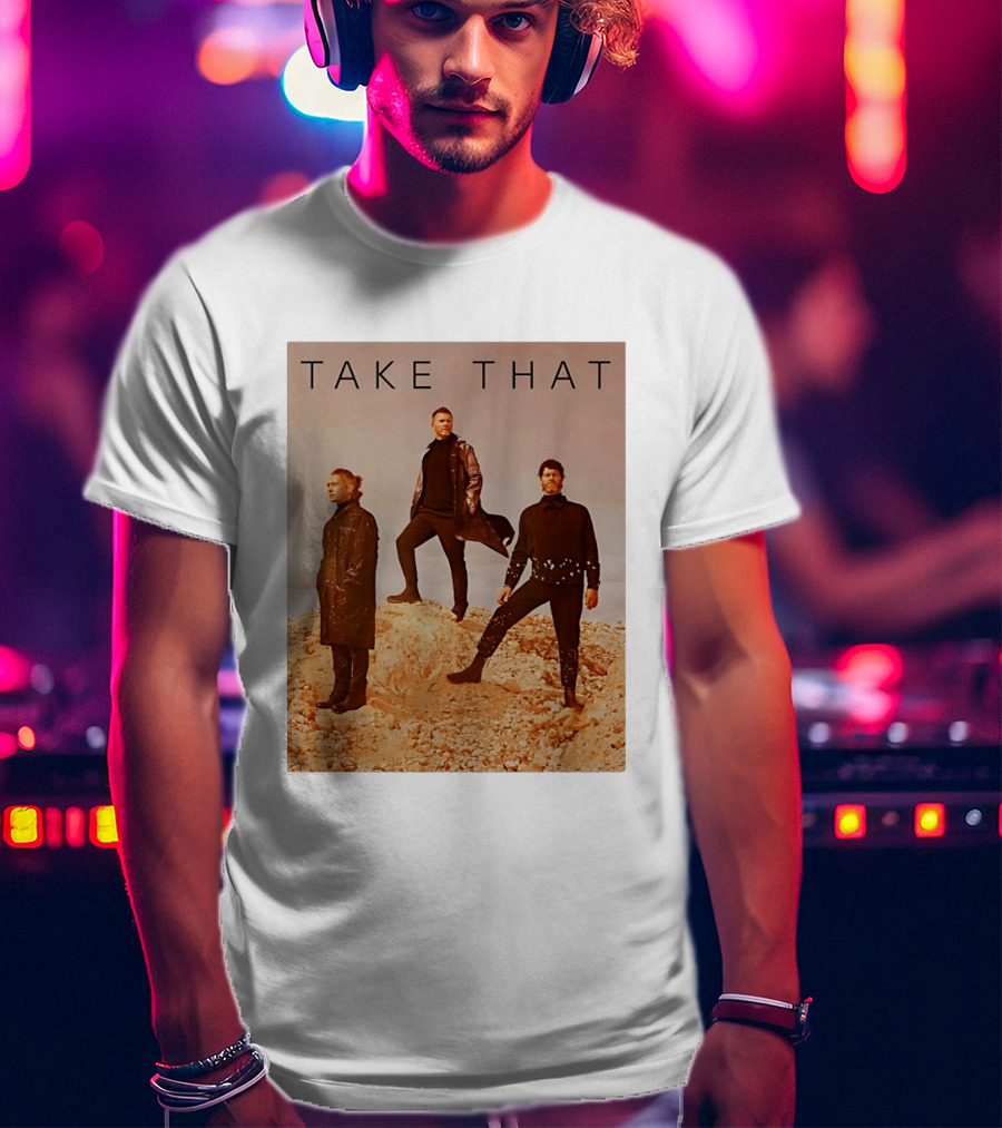 Take That Band Members Standing On Rocky Terrain T-Shirt