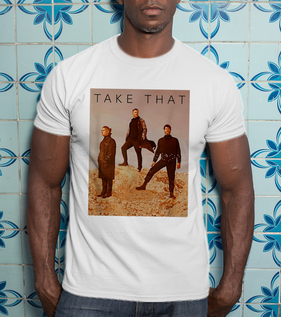 Take That Band Members Standing On Rocky Terrain T-Shirt
