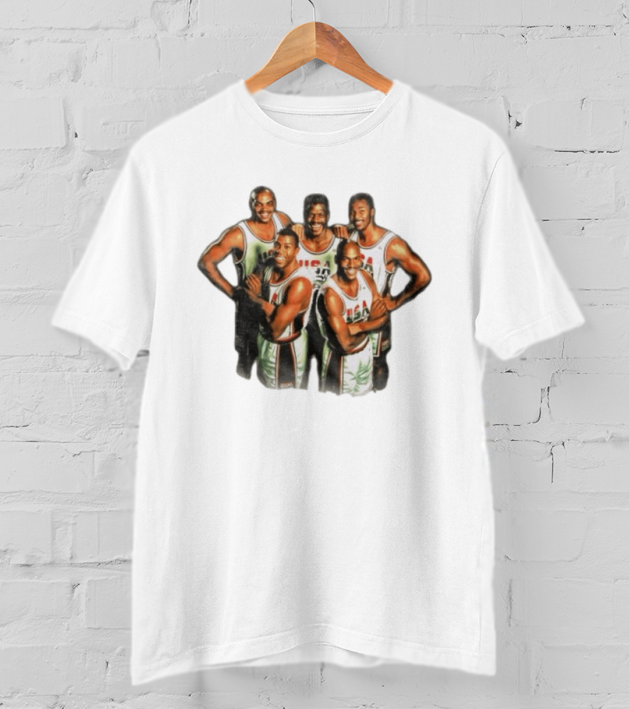 USA Dream Team Michael Jordan Magic Johnson Charles Barkley Patrick Ewing David Robinson T-Shirt
