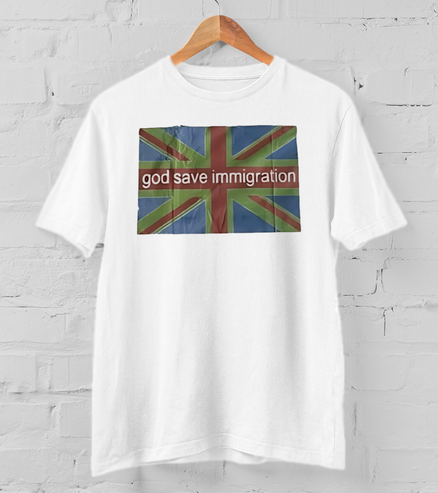 God Save Immigration Union Jack Flag Protest T-Shirt