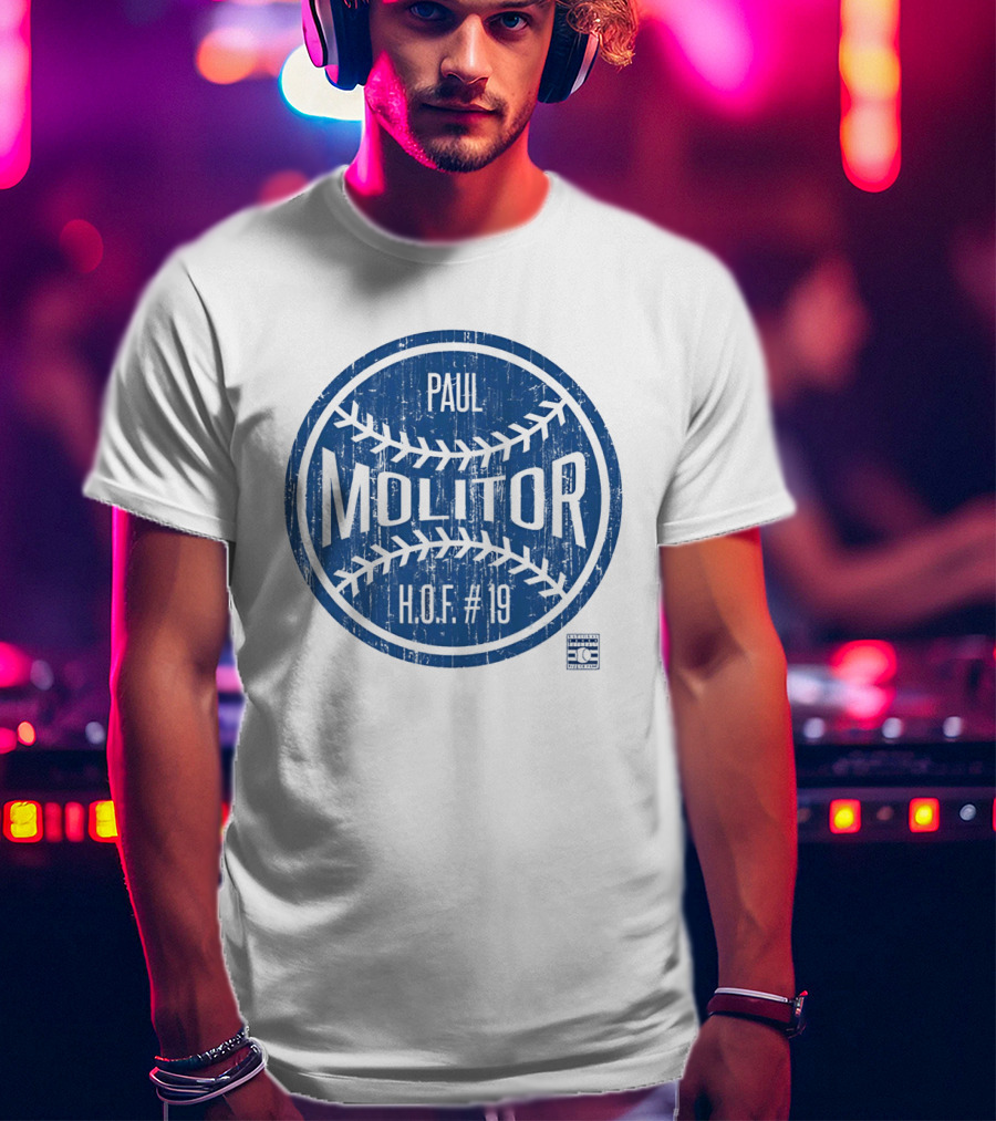 Paul Molitor HOF 19 Toronto Blue Jays Baseball Legend T-Shirt