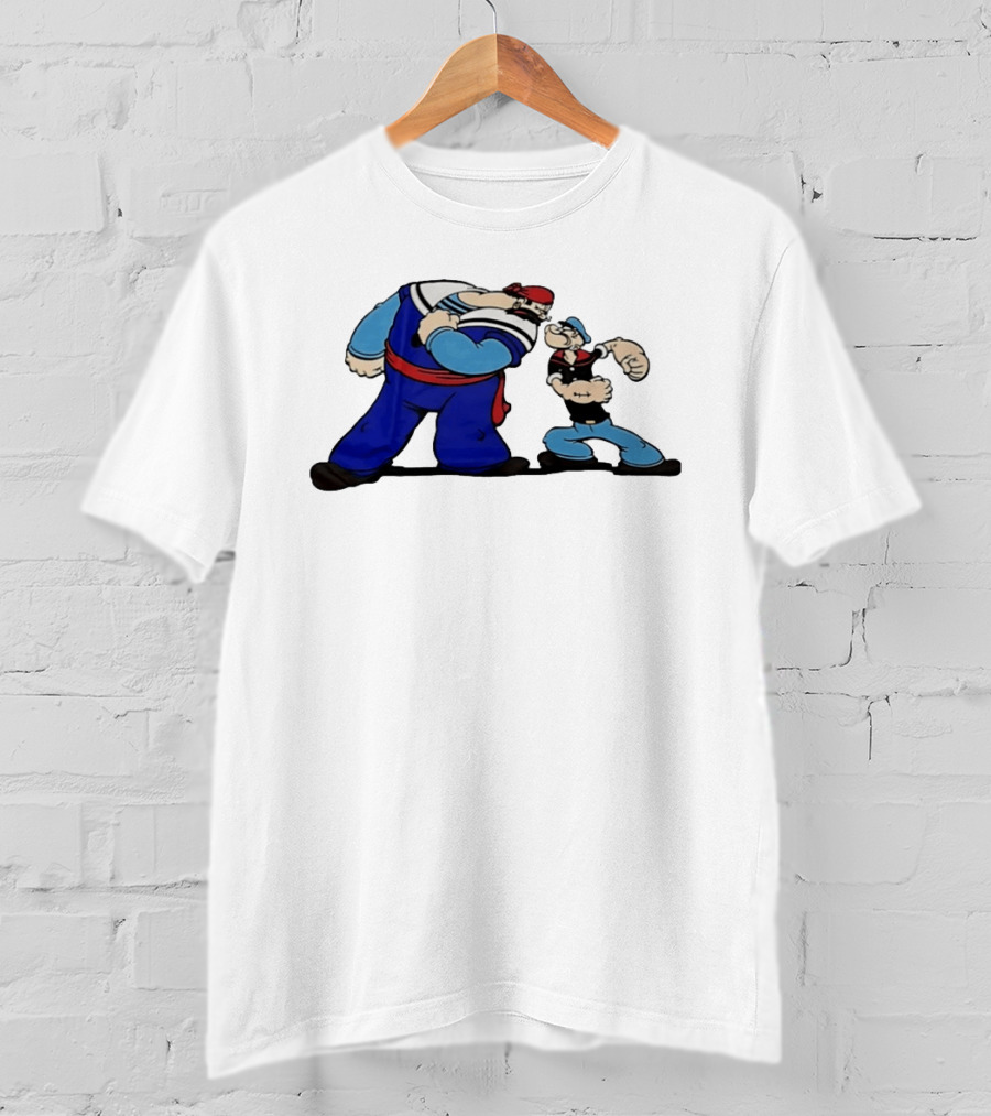 Popeye Vs Sindbad Epic Showdown Classic Cartoon Battle T-Shirt