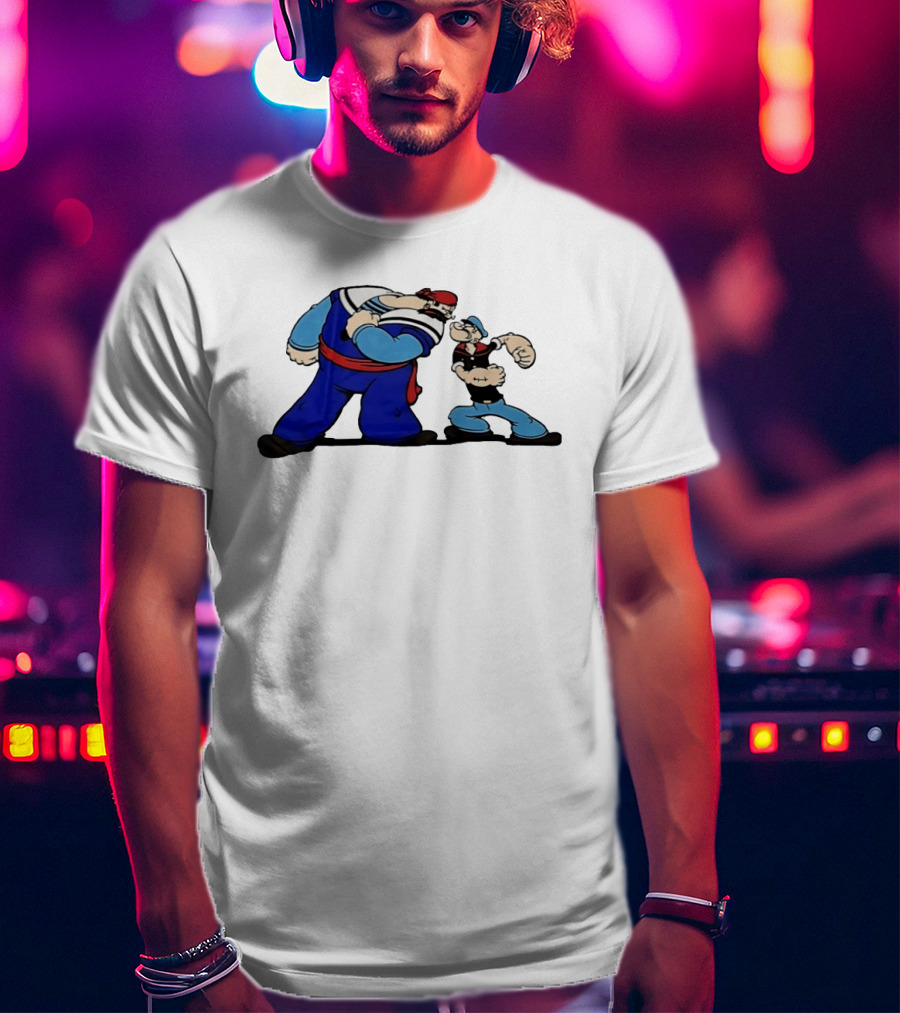 Popeye Vs Sindbad Epic Showdown Classic Cartoon Battle T-Shirt