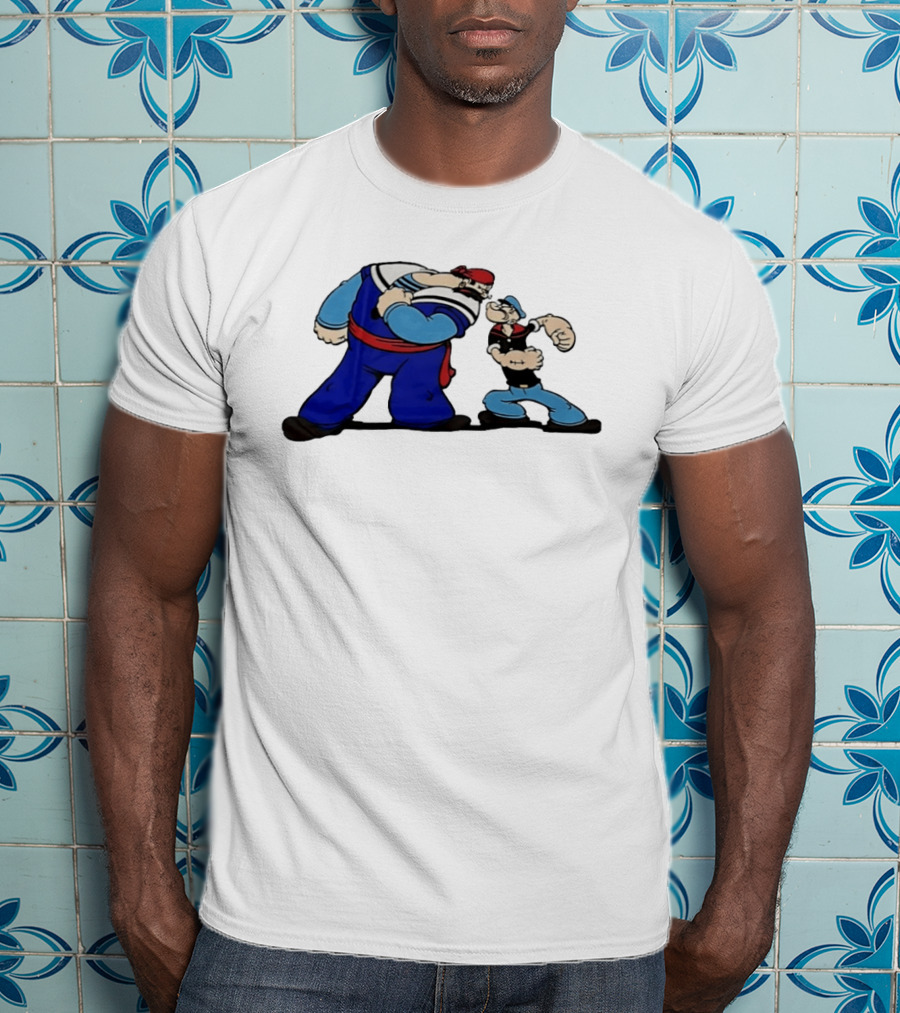 Popeye Vs Sindbad Epic Showdown Classic Cartoon Battle T-Shirt