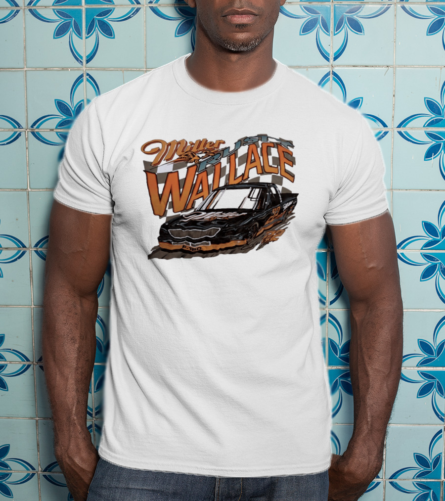 Rusty Wallace Miller F 150 22 NASCAR Racing Race Car Checkered Flag T-Shirt