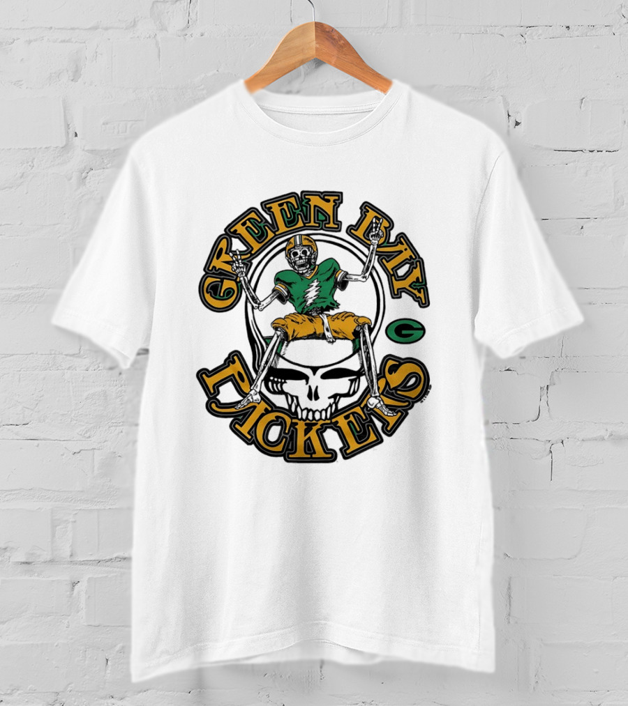 Green Bay Packers Skeleton Grateful Dead Collaboration T-Shirt
