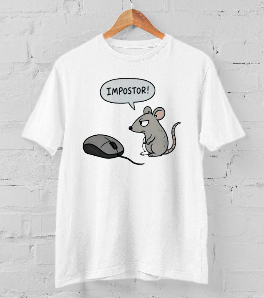 Impostor Mouse Rat Among Us Rodent Computer Joke T-Shirt