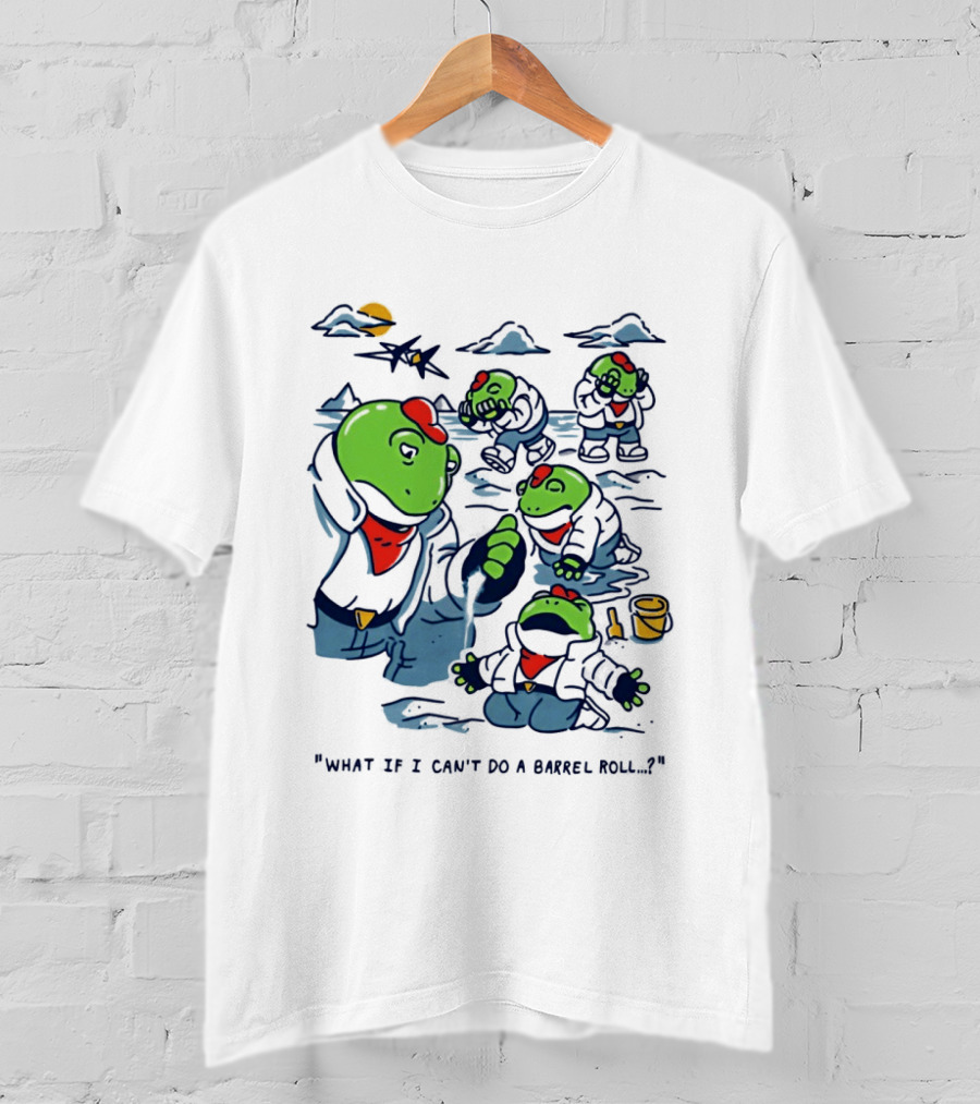 Slippy Toad Star Fox What If I Can't Do A Barrel Roll Scene T-Shirt