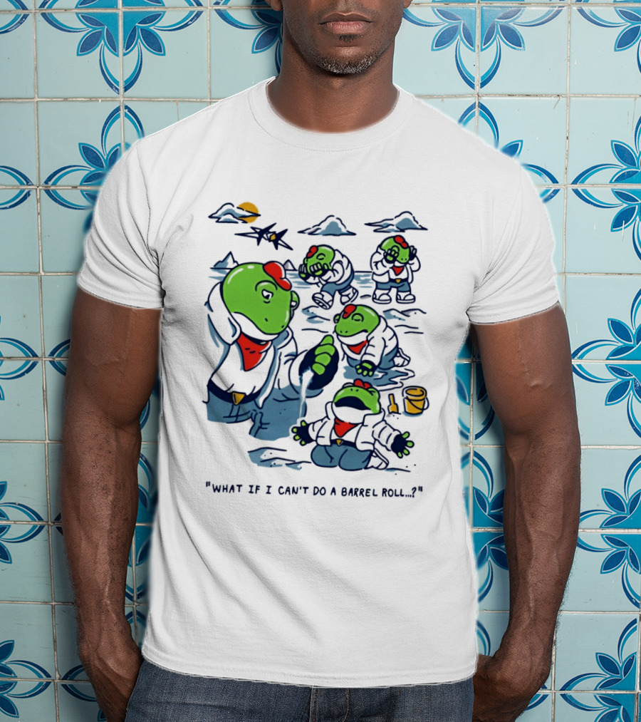 Slippy Toad Star Fox What If I Can't Do A Barrel Roll Scene T-Shirt