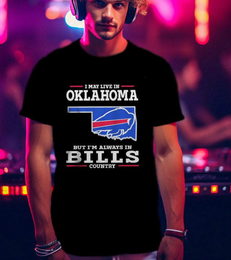 Oklahoma Resident Buffalo Bills Country Map Fan T-Shirt