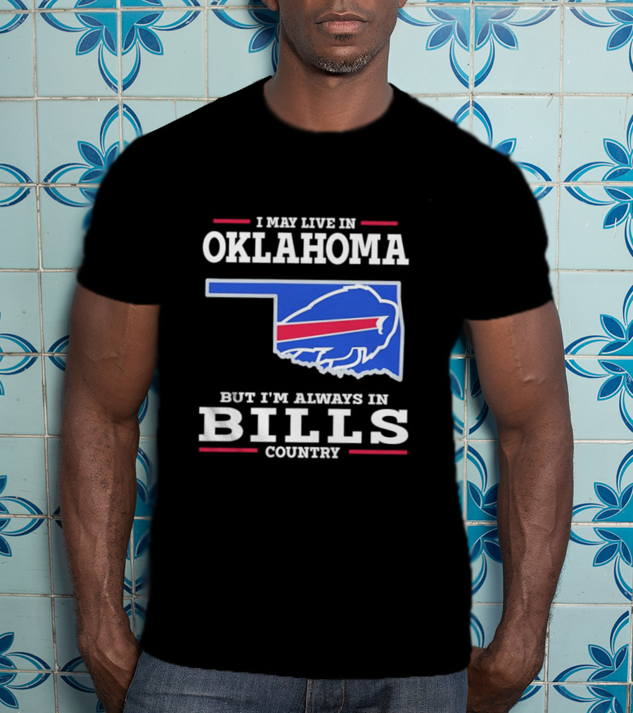Oklahoma Resident Buffalo Bills Country Map Fan T-Shirt