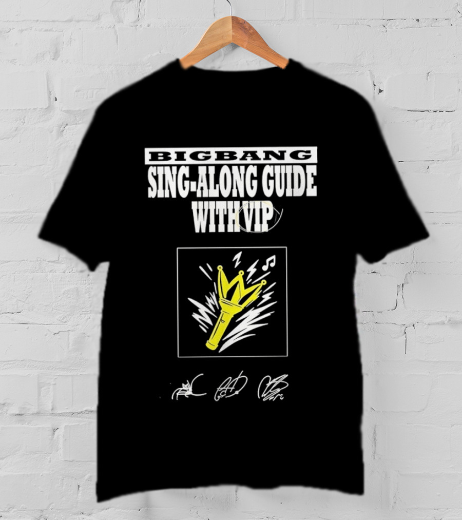 BIGBANG Sing Along Guide With VIP Lightstick And Signatures T-Shirt