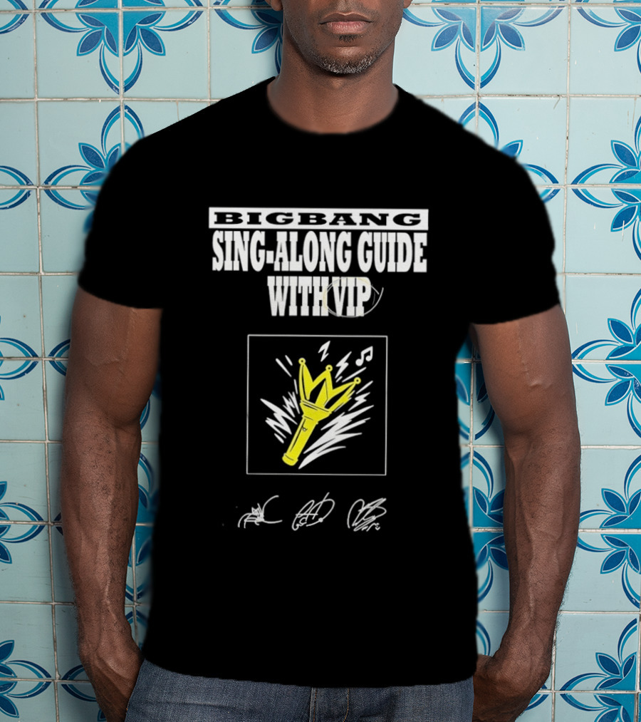 BIGBANG Sing Along Guide With VIP Lightstick And Signatures T-Shirt
