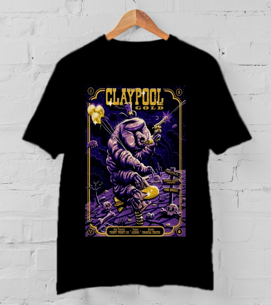 Claypool Gold Primus Frog Brigade Arizona Financial Theatre Phoenix June 30 2026 T-Shirt