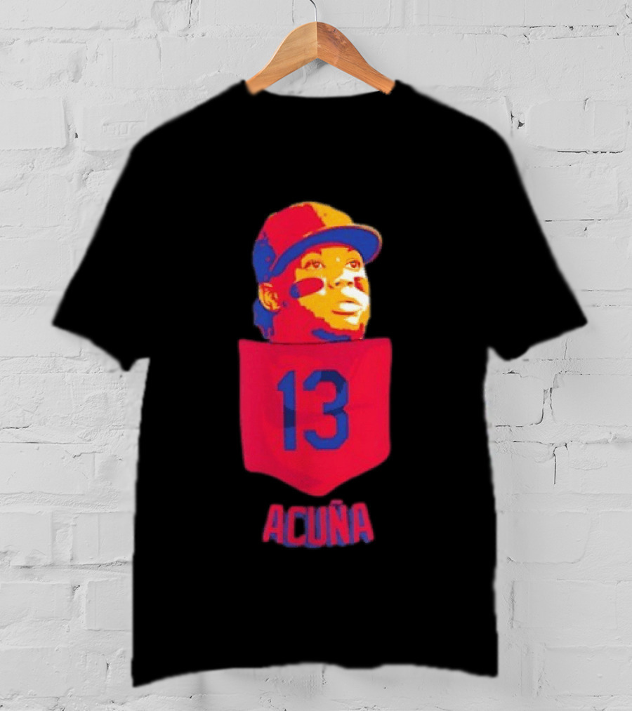 Ronald Acuna Jr 13 Atlanta Braves Baseball Player Pocket T-Shirt