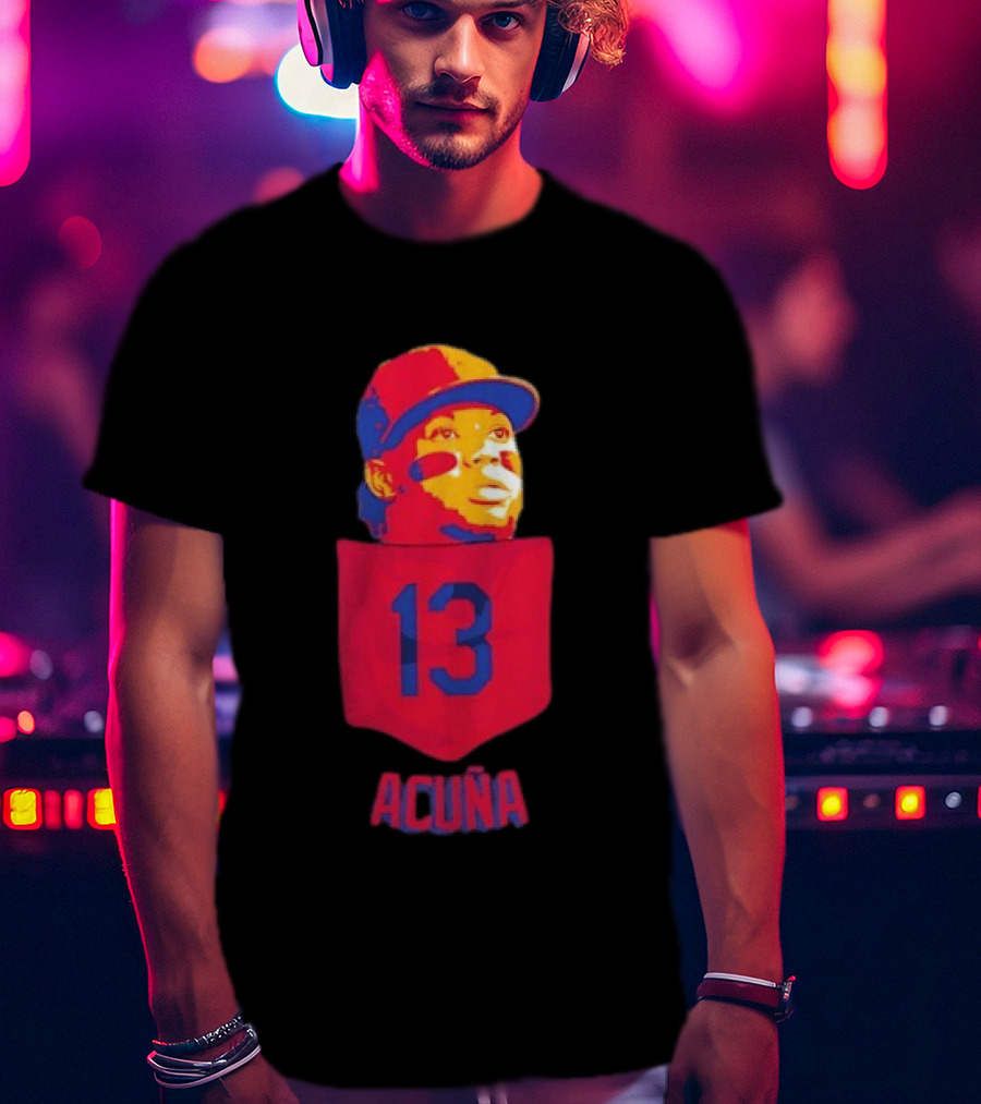 Ronald Acuna Jr 13 Atlanta Braves Baseball Player Pocket T-Shirt