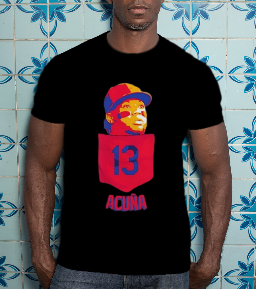 Ronald Acuna Jr 13 Atlanta Braves Baseball Player Pocket T-Shirt