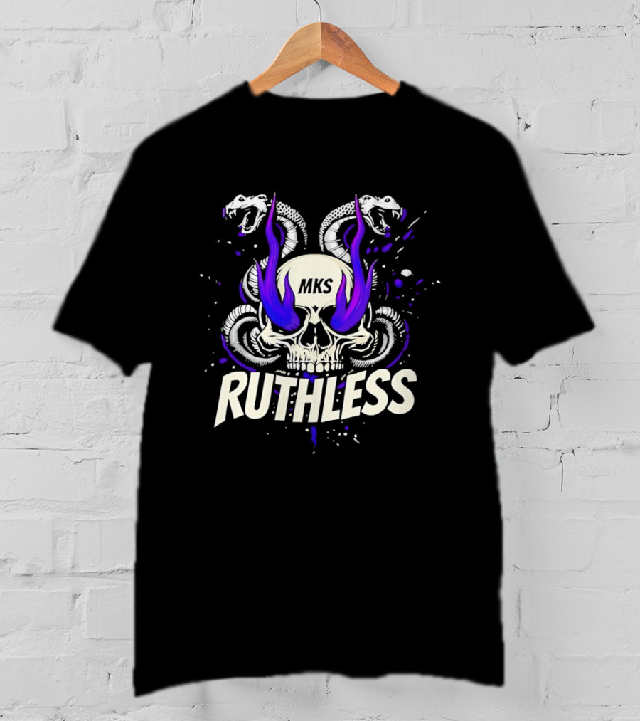 Ruthless Skull Snakes Gothic HKS Purple Flame T-Shirt
