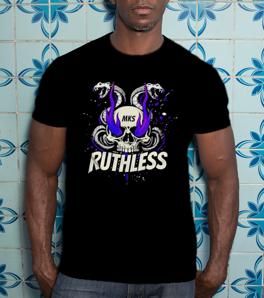 Ruthless Skull Snakes Gothic HKS Purple Flame T-Shirt