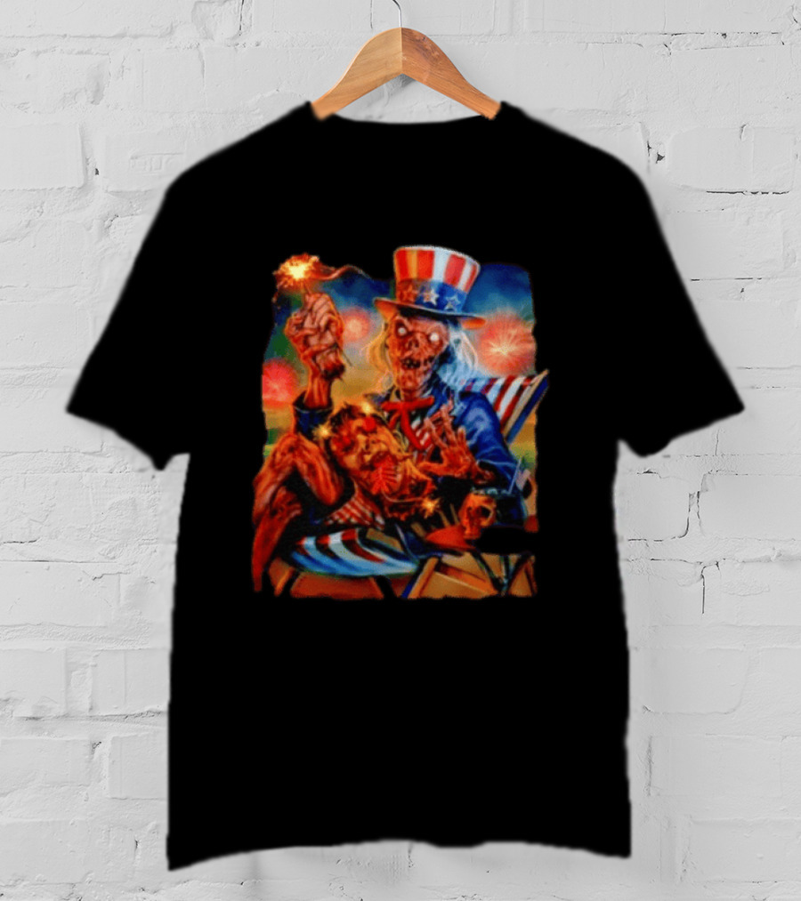 Crypt Keeper Uncle Sam 4th Of July Firework Spectacle T-Shirt