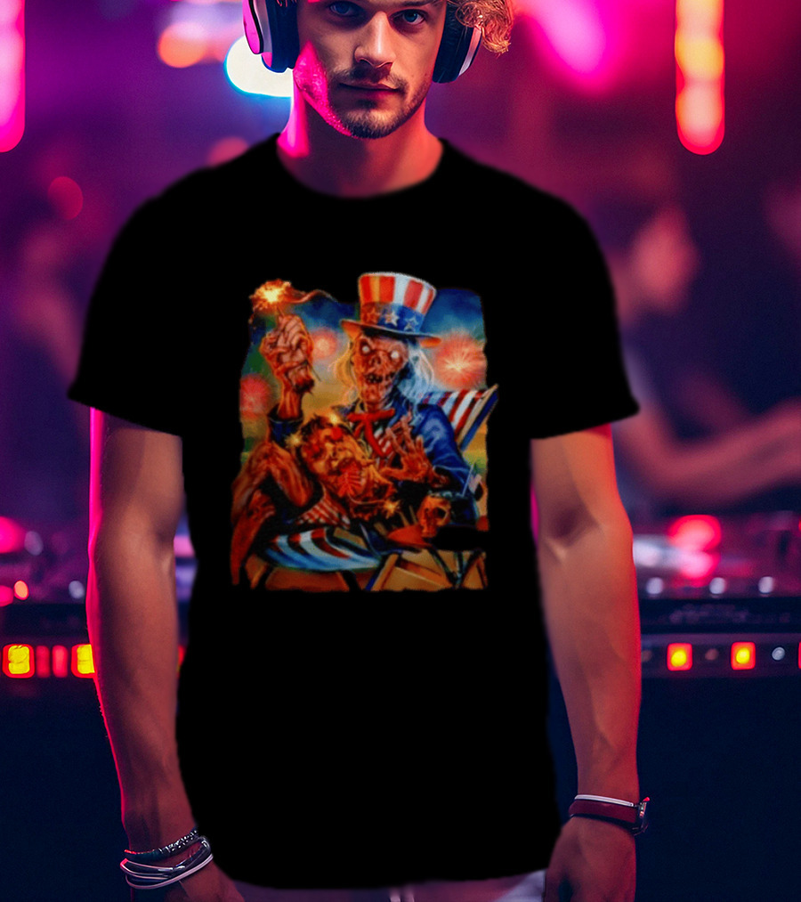 Crypt Keeper Uncle Sam 4th Of July Firework Spectacle T-Shirt