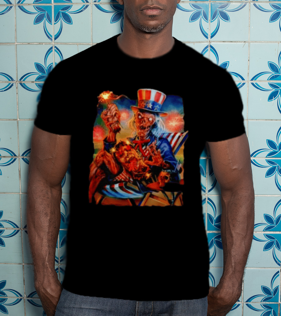 Crypt Keeper Uncle Sam 4th Of July Firework Spectacle T-Shirt