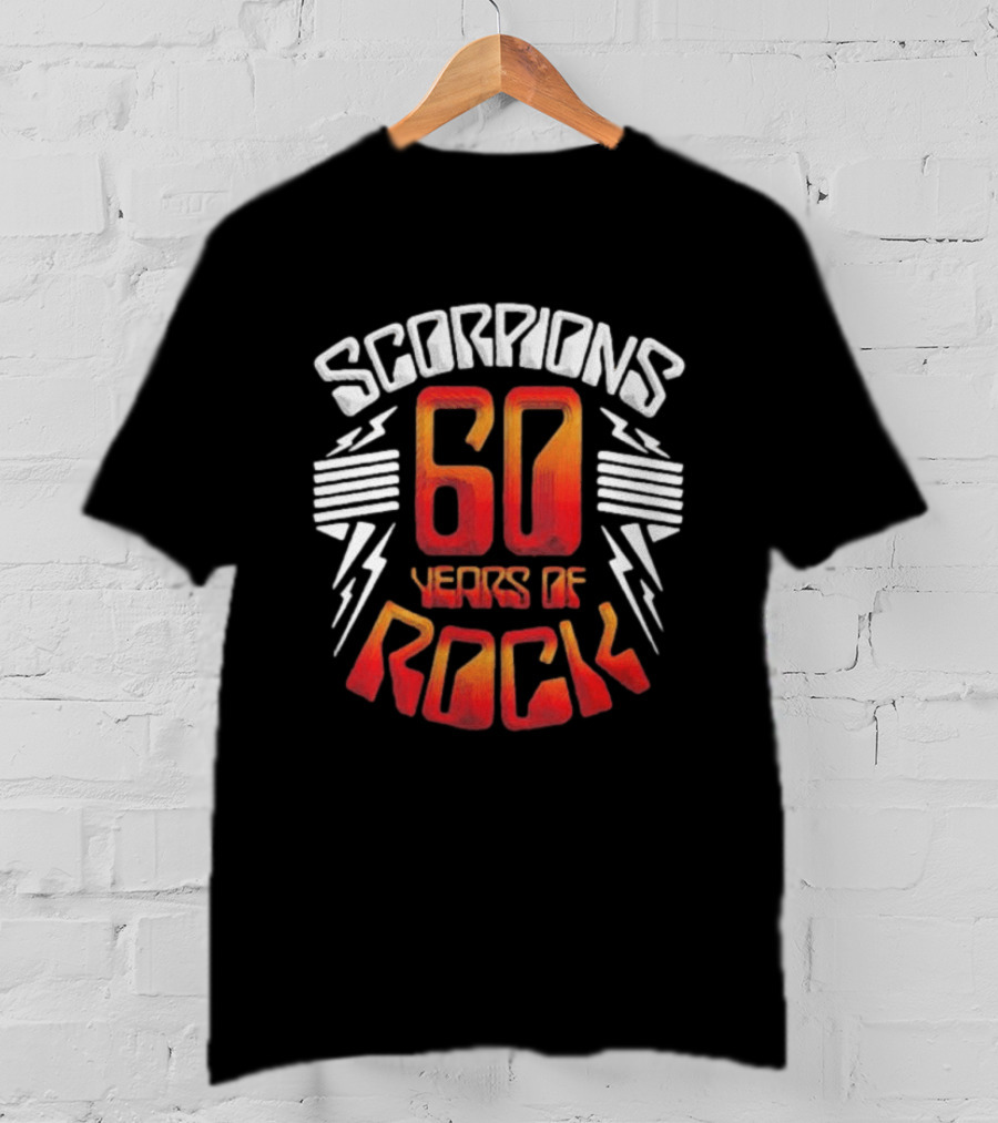 Scorpions 60 Years Of Rock Scorpions Rock Zone Membership Anniversary Celebration Lightning T-Shirt